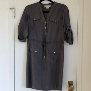 Michael KORS charcoal silk cargo dress